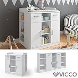 VICCO Wickeltisch ANNA Wickelkommode Baby Kids Wickelregal Babymöbel Kommode Wickelauflage abnehmbar ++ auch als SIDEBOARD stellbar - 2