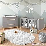 VICCO Wickeltisch Malia Wickelkommode Baby Kids Wickelregal Babymöbel Kommode Wickelauflage abnehmbar ++ auch als SIDEBOARD stellbar (Grau) - 3