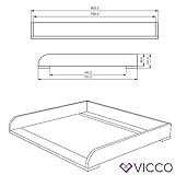 VICCO Wickeltisch Malia Wickelkommode Baby Kids Wickelregal Babymöbel Kommode Wickelauflage abnehmbar ++ auch als SIDEBOARD stellbar (Grau) - 7