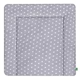 LULANDO Wickelauflage mit 2 abnehmbaren und wasserundurchlässigen Bezügen. 75 x 80 cm oder 75 x 85 cm. Oberstoff 100% Baumwolle. Passend u.a. für die Kommode IKEA Malm oder Hemnes. - 2