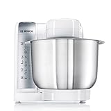 Bosch MUM4880 Küchenmaschine MUM4 (600 Watt, Edelstahl-Rührschüssel, Durchlaufschnitzler, Mixeraufsatz Kunststoff, Fleischwolf, Zitruspresse, Rezept DVD) weiß - 2