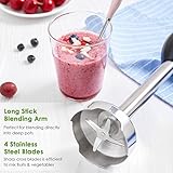 Aicok 4-in-1 Stabmixer 800W 6 Geschwindigkeit Pürierstab mit 500ml Küchenmaschine-Aufsatz und 800ml Becherglas & Schneebesen für Smoothie, Suppen, Babynahrung, Robustem Edelstahl - 5