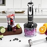 Aicok 4-in-1 Stabmixer 800W 6 Geschwindigkeit Pürierstab mit 500ml Küchenmaschine-Aufsatz und 800ml Becherglas & Schneebesen für Smoothie, Suppen, Babynahrung, Robustem Edelstahl - 6