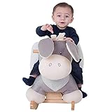 Nattou Schaukeltier ab 1 Jahr mit Gurt, Mädchen und Jungen - Cappuccino Esel beige - 4