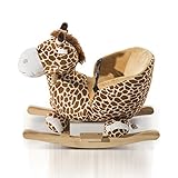 Homcom Schaukelpferd Kinder Schaukeltier Plüsch Schaukel Pferd Baby Schaukelspielzeug Geschenk für Kinder (Schaukelgiraffe) - 6