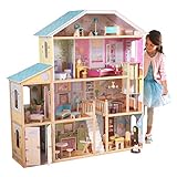 KidKraft 65252 Majestic Mansion Puppenhaus aus Holz mit Zubehör für 30 cm große Puppen mit 34 Accessoires und 4 Spielebenen - 2