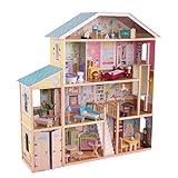 KidKraft 65252 Majestic Mansion Puppenhaus aus Holz mit Zubehör für 30 cm große Puppen mit 34 Accessoires und 4 Spielebenen - 3