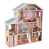 KidKraft 65252 Majestic Mansion Puppenhaus aus Holz mit Zubehör für 30 cm große Puppen mit 34 Accessoires und 4 Spielebenen - 3