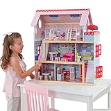 KidKraft 65054 Chelsea Doll Cottage Puppenhaus aus Holz mit Zubehör für 12 cm große Puppen mit 16 Accessoires und 3 Spielebenen - 2