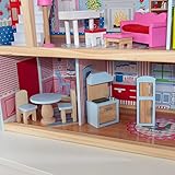 KidKraft 65054 Chelsea Doll Cottage Puppenhaus aus Holz mit Zubehör für 12 cm große Puppen mit 16 Accessoires und 3 Spielebenen - 12