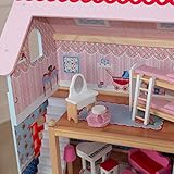 KidKraft 65054 Chelsea Doll Cottage Puppenhaus aus Holz mit Zubehör für 12 cm große Puppen mit 16 Accessoires und 3 Spielebenen - 13