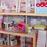 KidKraft 65054 Chelsea Doll Cottage Puppenhaus aus Holz mit Zubehör für 12 cm große Puppen mit 16 Accessoires und 3 Spielebenen - 16