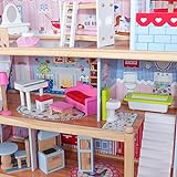 KidKraft 65054 Chelsea Doll Cottage Puppenhaus aus Holz mit Zubehör für 12 cm große Puppen mit 16 Accessoires und 3 Spielebenen - 7
