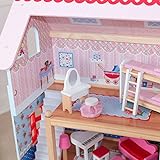 KidKraft 65054 Chelsea Doll Cottage Puppenhaus aus Holz mit Zubehör für 12 cm große Puppen mit 16 Accessoires und 3 Spielebenen - 8