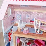 KidKraft 65054 Chelsea Doll Cottage Puppenhaus aus Holz mit Zubehör für 12 cm große Puppen mit 16 Accessoires und 3 Spielebenen - 8