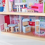 KidKraft 65054 Chelsea Doll Cottage Puppenhaus aus Holz mit Zubehör für 12 cm große Puppen mit 16 Accessoires und 3 Spielebenen - 9