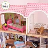 KidKraft 65839 Magnolia Mansion Puppenhaus aus Holz mit Zubehör für 30 cm große Puppen mit 13 Accessoires und 3 Spielebenen - 12