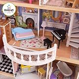 KidKraft 65839 Magnolia Mansion Puppenhaus aus Holz mit Zubehör für 30 cm große Puppen mit 13 Accessoires und 3 Spielebenen - 18