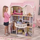 KidKraft 65839 Magnolia Mansion Puppenhaus aus Holz mit Zubehör für 30 cm große Puppen mit 13 Accessoires und 3 Spielebenen - 3