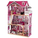 KidKraft 65093 Amelia Puppenhaus aus Holz mit Zubehör für 30 cm große Puppen mit 15 Accessoires und 3 Spielebenen - 2