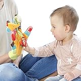 Fehn 074604 Spielhandschuh Safari – Fingerpuppen-Handschuh Affe und Elefant mit Rassel und Quietsche für Babys und Kleinkinder ab 0+ Monaten - 3