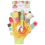 Fehn 074604 Spielhandschuh Safari – Fingerpuppen-Handschuh Affe und Elefant mit Rassel und Quietsche für Babys und Kleinkinder ab 0+ Monaten - 6