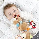 Fehn 091878 Activity-Spieltier Teddy – Motorikspielzeug zum Aufhängen mit Spiegel & Ringen zum Beißen, Greifen und Geräusche erzeugen – Für Babys und Kleinkinder ab 0+ Monaten - 2