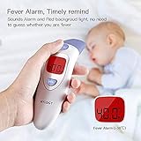 Fieberthermometer Ohrthermometer Infrarot Stirnthermometer, HYLOGY Professionelle 4-IN-1 Medizinisches Thermometer Digital für Baby Kinder Erwachsenen objekt mit Fieber Indikator, CE/FDA Zertifiziert - 2