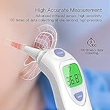 Fieberthermometer Ohrthermometer Infrarot Stirnthermometer, HYLOGY Professionelle 4-IN-1 Medizinisches Thermometer Digital für Baby Kinder Erwachsenen objekt mit Fieber Indikator, CE/FDA Zertifiziert - 3