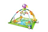 Fisher-Price DFP08 Rainforest Erlebnisdecke, Krabbeldecke mit Musik und Lichtern weichem Spielbogen Babyerstausstattung, ab 0 Monaten - 3