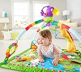 Fisher-Price DFP08 Rainforest Erlebnisdecke, Krabbeldecke mit Musik und Lichtern weichem Spielbogen Babyerstausstattung, ab 0 Monaten - 5