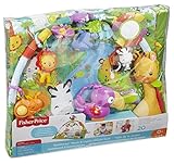 Fisher-Price DFP08 Rainforest Erlebnisdecke, Krabbeldecke mit Musik und Lichtern weichem Spielbogen Babyerstausstattung, ab 0 Monaten - 10