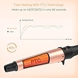 BESTOPE Kegelförmiger Lockenstab 25~38mm Keramik Turmalin Beschichtung Profi Haar Lockenstab Große Locken mit 4 Hitze Einstellung 160 ℃ -220 ℃ Curling Iron mit Hitzebeständiger Handschuh (Rose Gold) - 2