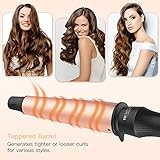BESTOPE Kegelförmiger Lockenstab 25~38mm Keramik Turmalin Beschichtung Profi Haar Lockenstab Große Locken mit 4 Hitze Einstellung 160 ℃ -220 ℃ Curling Iron mit Hitzebeständiger Handschuh (Rose Gold) - 5