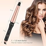 BESTOPE Kegelförmiger Lockenstab 25~38mm Keramik Turmalin Beschichtung Profi Haar Lockenstab Große Locken mit 4 Hitze Einstellung 160 ℃ -220 ℃ Curling Iron mit Hitzebeständiger Handschuh (Rose Gold) - 6