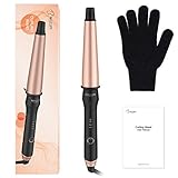 BESTOPE Kegelförmiger Lockenstab 25~38mm Keramik Turmalin Beschichtung Profi Haar Lockenstab Große Locken mit 4 Hitze Einstellung 160 ℃ -220 ℃ Curling Iron mit Hitzebeständiger Handschuh (Rose Gold) - 8