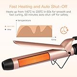 BESTOPE Lockenstab 32mm Keramik Turmalin Beschichtung Profi Haar Lockenstab Großes Fass mit 5 Hitze Einstellung 140 ℃ -220 ℃ Curling Iron mit Handschuh und Curl Clips (Rose Gold) - 2
