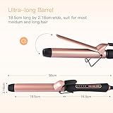 BESTOPE Lockenstab 32mm Keramik Turmalin Beschichtung Profi Haar Lockenstab Großes Fass mit 5 Hitze Einstellung 140 ℃ -220 ℃ Curling Iron mit Handschuh und Curl Clips (Rose Gold) - 5