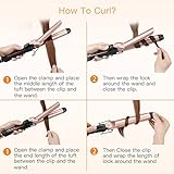 BESTOPE Lockenstab 32mm Keramik Turmalin Beschichtung Profi Haar Lockenstab Großes Fass mit 5 Hitze Einstellung 140 ℃ -220 ℃ Curling Iron mit Handschuh und Curl Clips (Rose Gold) - 6