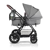 Kinderkraft Moov Multi Kinderwagen Kombikinderwagen 3in1 mit Buggy Babyschale Grau - 2