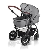 Kinderkraft Moov Multi Kinderwagen Kombikinderwagen 3in1 mit Buggy Babyschale Grau - 3