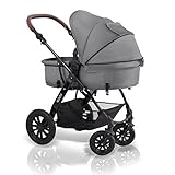 Kinderkraft Moov Multi Kinderwagen Kombikinderwagen 3in1 mit Buggy Babyschale Grau - 4