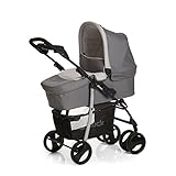 Hauck Shopper SLX Trio Set/Kombi 3 in 1 Kinderwagen/Babyschale/Sportwagen, Gr. 0, Babywanne mit Matratze, bis 25 kg, Liegefunktion, Getränkehalter, leicht, klein faltbar, grau (stone-grey) - 3