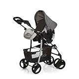 Hauck Shopper SLX Trio Set/Kombi 3 in 1 Kinderwagen/Babyschale/Sportwagen, Gr. 0, Babywanne mit Matratze, bis 25 kg, Liegefunktion, Getränkehalter, leicht, klein faltbar, grau (stone-grey) - 4