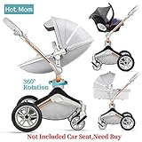 Hot Mom Kombikinderwagen 3 in 1 Funktion mit Buggy und Babywanne 2018 neues Design, Baby Autoschale separate erhältlich - komplett Grey - 2