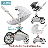 Hot Mom Kombikinderwagen 3 in 1 Funktion mit Buggy und Babywanne 2018 neues Design, Baby Autoschale separate erhältlich - komplett Grey - 2