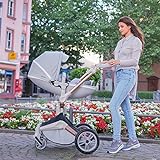 Hot Mom Kombikinderwagen 3 in 1 Funktion mit Buggy und Babywanne 2018 neues Design, Baby Autoschale separate erhältlich - komplett Grey - 4