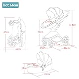 Hot Mom Kombikinderwagen 3 in 1 Funktion mit Buggy und Babywanne 2018 neues Design, Baby Autoschale separate erhältlich - komplett Grey - 6