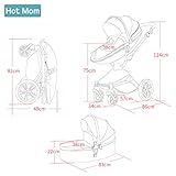 Hot Mom Kombikinderwagen 3 in 1 Funktion mit Buggy und Babywanne 2018 neues Design, Baby Autoschale separate erhältlich - komplett Grey - 6