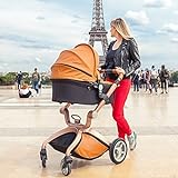 Hot Mom Kombikinderwagen mit Buggyaufsatz und Babywanne 2017, eine Baby Autoschale ist separate erhältlich - Braun - 8